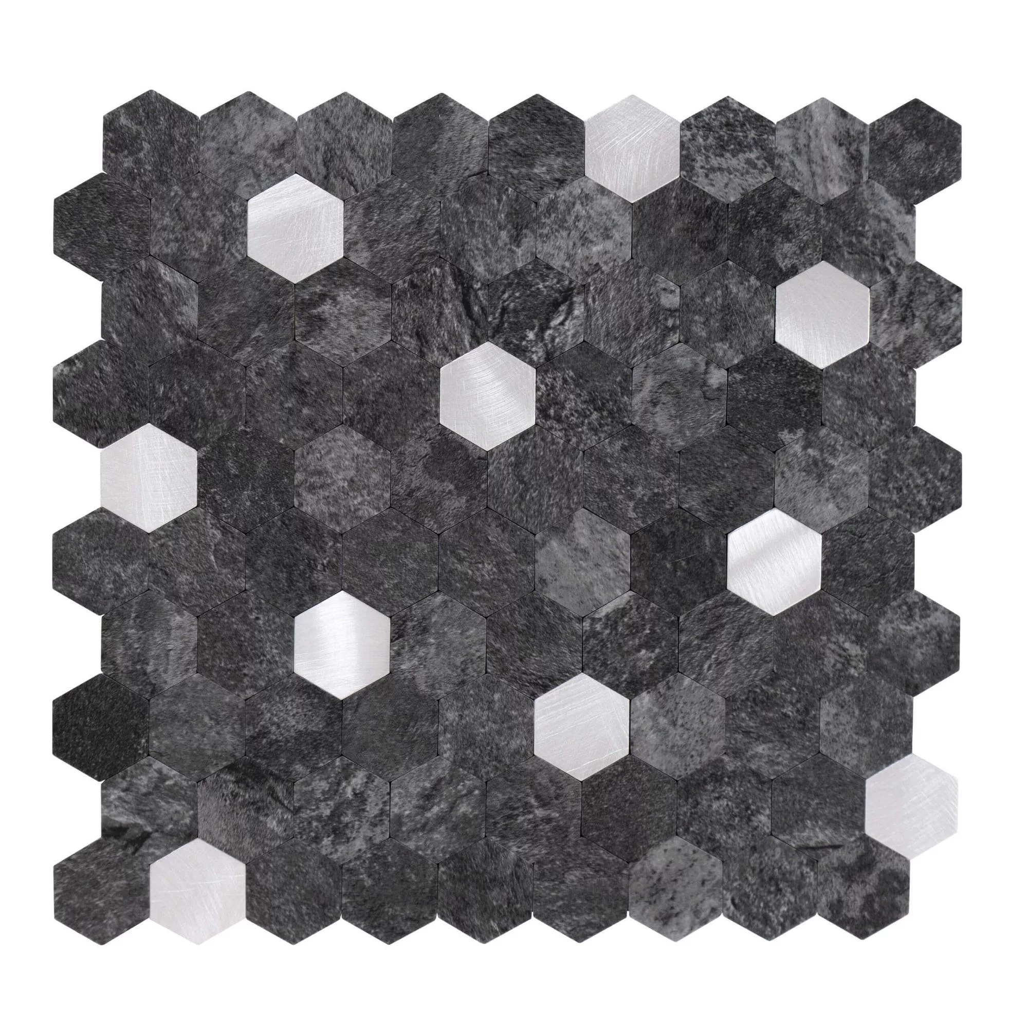 zelfklevende-tegels-zeshoekige-vorm-0.88m².-11-pcs-steenlook-antraciet-zilver